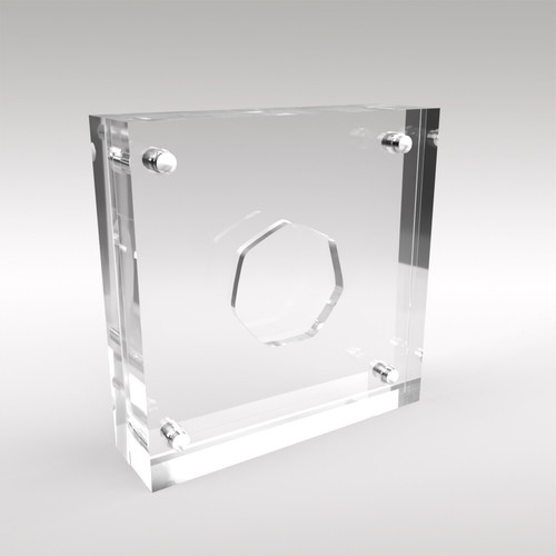 50p perspex acrylic coin - perspex/acrylic,