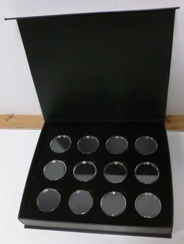 Empty black card coin display