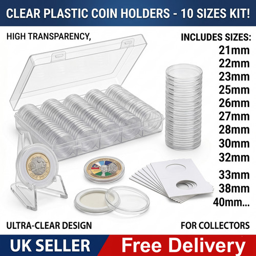 Clear plastic coin holders - plastic,
