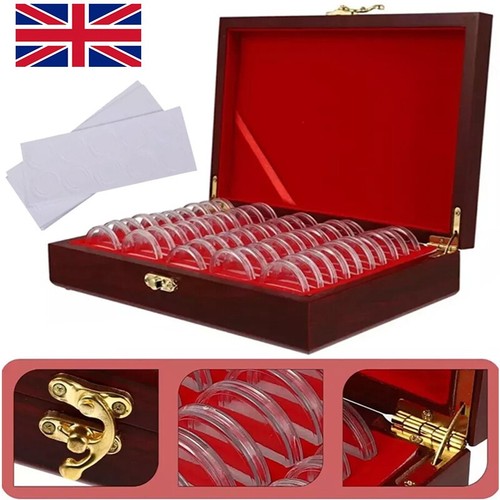 Wooden coins display storage - display,